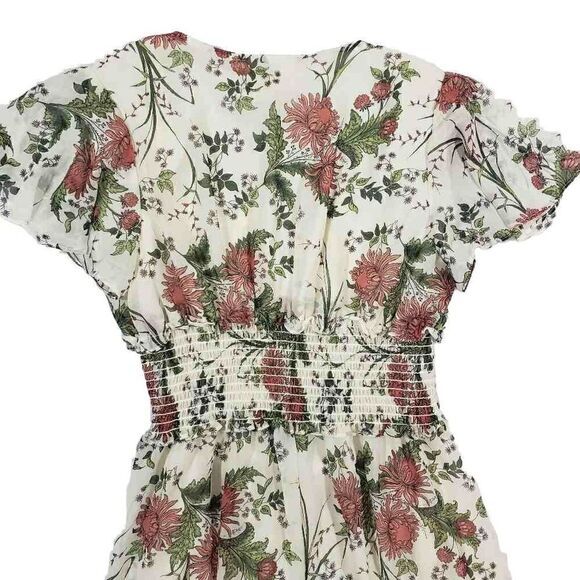 Floral Printed Ruffle Short Sleeve Dress Max Studio XS - Picture 5 of 7